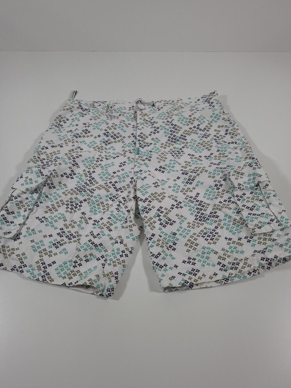 Lifted Research Group LRG Cargo Shorts Mens 38 White Baggy Tree Print AOP